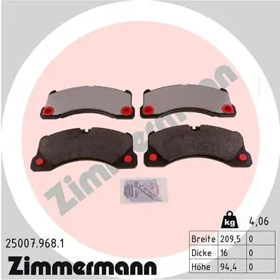 Тормозні (гальмівні) колодки Otto Zimmermann GmbH 250079681 (фото 1)