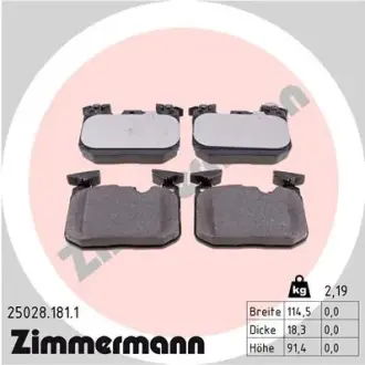 Тормозні (гальмівні) колодки Otto Zimmermann GmbH 250281811