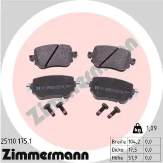 Тормозні (гальмівні) колодки Otto Zimmermann GmbH 25110.175.1