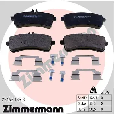 Тормозные колодки otto zimmermann gmbh 25163.185.3