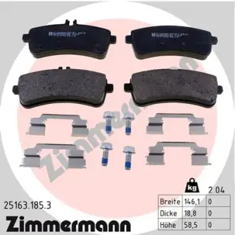 Тормозні (гальмівні) колодки Otto Zimmermann GmbH 25163.185.3