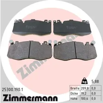 Тормозні (гальмівні) колодки Otto Zimmermann GmbH 25300.190.1