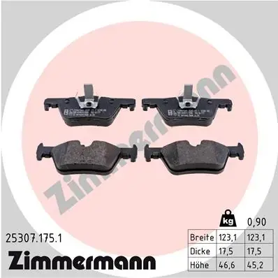 Тормозні (гальмівні) колодки Otto Zimmermann GmbH 25307.175.1 (фото 1)
