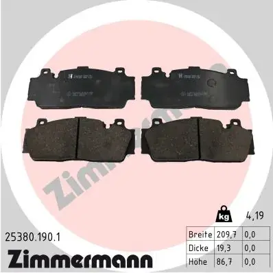 Тормозные колодки otto zimmermann gmbh 253801901