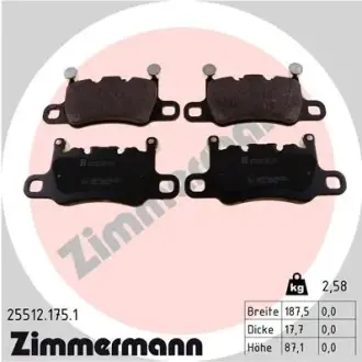 Тормозні (гальмівні) колодки Otto Zimmermann GmbH 25512.175.1