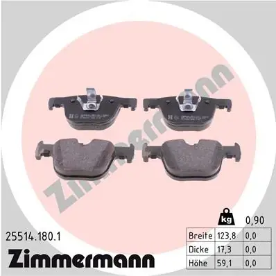 Тормозні (гальмівні) колодки Otto Zimmermann GmbH 25514.180.1 (фото 1)