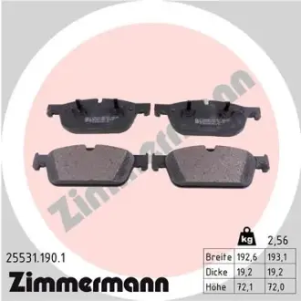 Тормозні (гальмівні) колодки Otto Zimmermann GmbH 25531.190.1