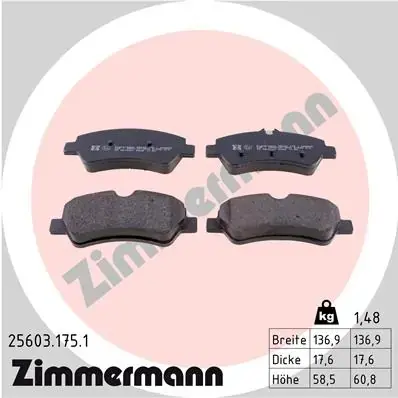 Тормозные колодки otto zimmermann gmbh 256031751