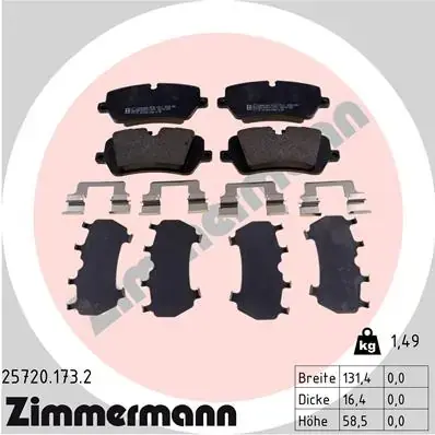 Тормозные колодки otto zimmermann gmbh 25720.173.2