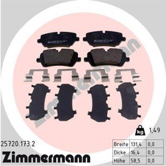 Тормозные колодки otto Zimmermann GmbH 25720.173.2 на Рендж (ленд) ровер Дефендер