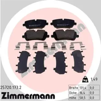 Тормозні (гальмівні) колодки Otto Zimmermann GmbH 25720.173.2