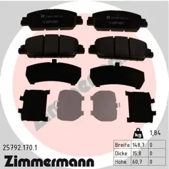 Тормозные колодки otto zimmermann gmbh 25792.170.1