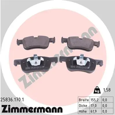 Тормозные колодки otto zimmermann gmbh 25836.170.1