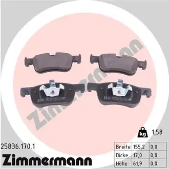 Тормозные колодки otto zimmermann gmbh 25836.170.1