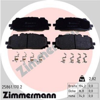 Тормозные колодки otto Zimmermann GmbH 25861.170.2 на Ауди Audi e-tron