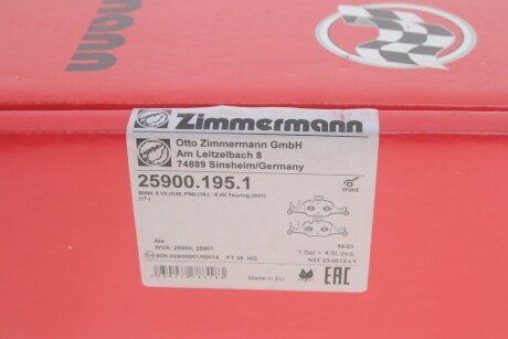 Тормозні (гальмівні) колодки otto Zimmermann GmbH 259001951