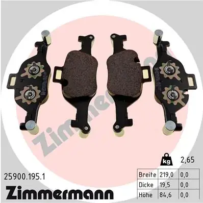 Тормозні (гальмівні) колодки Otto Zimmermann GmbH 25900.195.1 (фото 1)