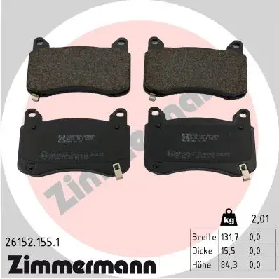 Тормозні (гальмівні) колодки Otto Zimmermann GmbH 261521551 (фото 1)