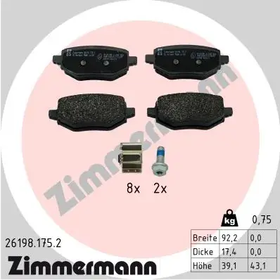 Тормозные колодки otto zimmermann gmbh 261981752