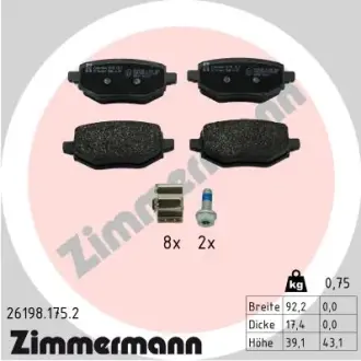 Тормозные колодки otto zimmermann gmbh 261981752