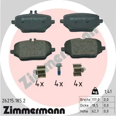 Тормозні (гальмівні) колодки Otto Zimmermann GmbH 262151852 (фото 1)
