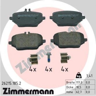 Тормозні (гальмівні) колодки otto Zimmermann GmbH 262151852