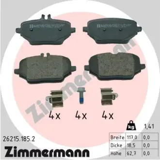 Тормозні (гальмівні) колодки Otto Zimmermann GmbH 262151852