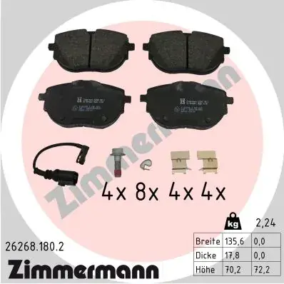 Тормозные колодки otto zimmermann gmbh 262681802