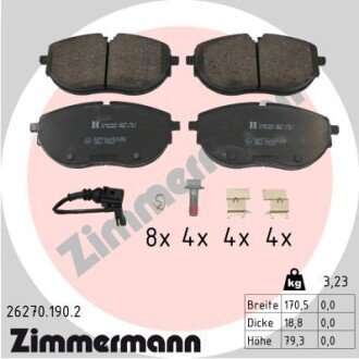 Тормозные колодки otto Zimmermann GmbH 262701902 на Фольксваген Transporter T6