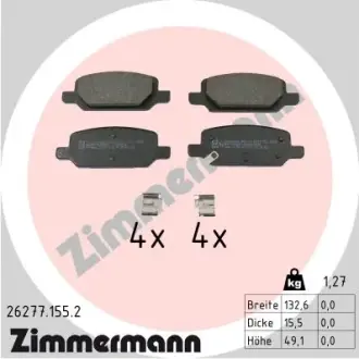 Тормозные колодки otto zimmermann gmbh 262771552