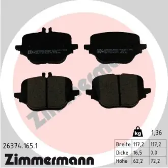 Тормозні (гальмівні) колодки Otto Zimmermann GmbH 263741651
