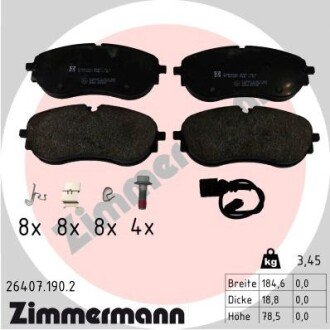 Тормозні (гальмівні) колодки otto Zimmermann GmbH 264071902