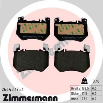 Тормозные колодки otto Zimmermann GmbH 264431751 на Мерседес S-Class w223/V223