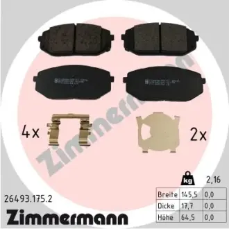 Тормозні (гальмівні) колодки Otto Zimmermann GmbH 264931752