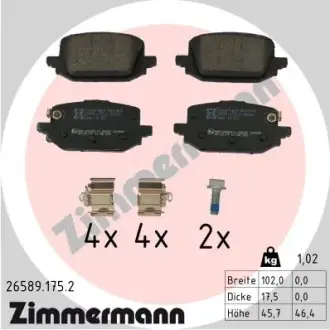 Тормозные колодки otto zimmermann gmbh 265891752