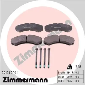 Тормозні (гальмівні) колодки Otto Zimmermann GmbH 291212001