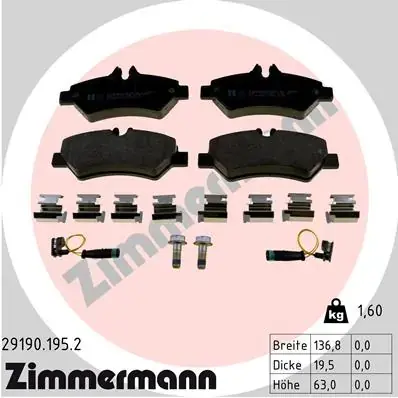 Тормозные колодки otto zimmermann gmbh 291901952
