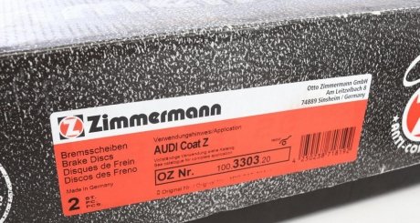 Вентильований гальмівний диск otto Zimmermann GmbH 100.3303.20