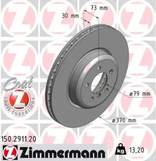Вентильований гальмівний диск Otto Zimmermann GmbH 150291120