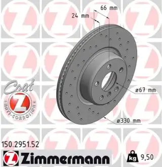 Вентильований гальмівний диск Otto Zimmermann GmbH 150295152