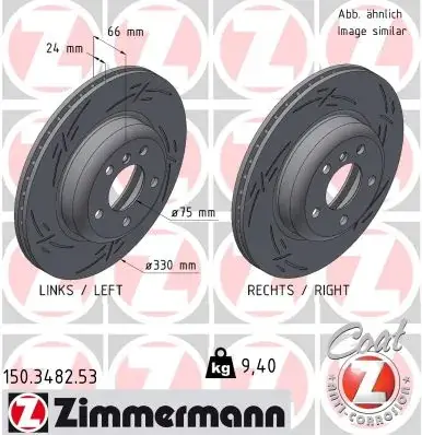 Тормозні (гальмівні) колодки Otto Zimmermann GmbH 150.3482.53 (фото 1)