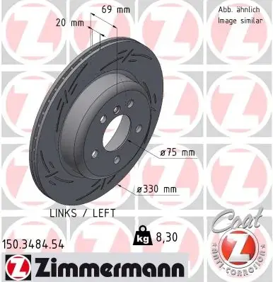 Тормозні (гальмівні) колодки Otto Zimmermann GmbH 150.3484.54 (фото 1)