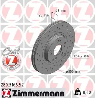 Вентилируемый тормозной диск otto zimmermann gmbh 280316652
