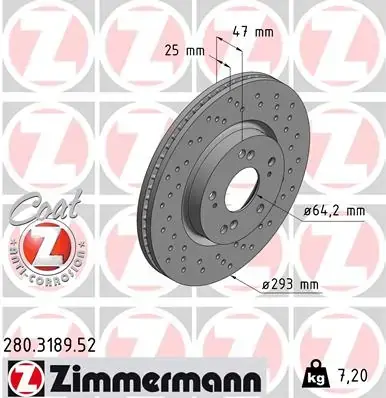 Вентилируемый тормозной диск otto zimmermann gmbh 280.3189.52