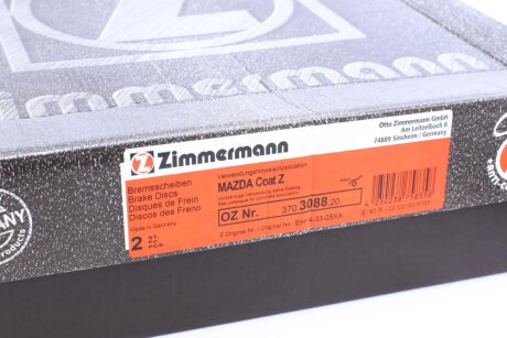 Вентилируемый тормозной диск otto Zimmermann GmbH 370308820