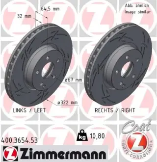 Тормозні (гальмівні) колодки Otto Zimmermann GmbH 400.3654.53
