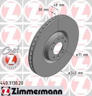 Вентильований гальмівний диск otto Zimmermann GmbH 440313020