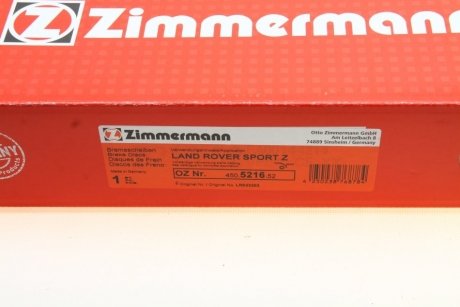 Вентилируемый тормозной диск otto Zimmermann GmbH 450.5216.52