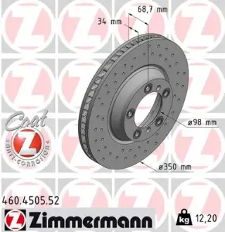 Вентильований гальмівний диск Otto Zimmermann GmbH 460450552