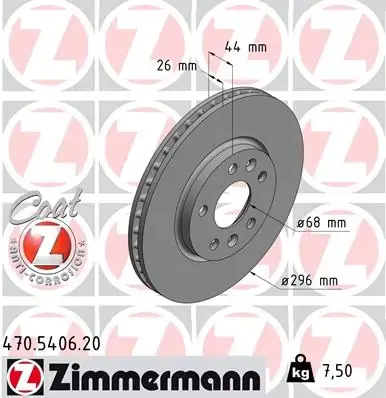 Вентилируемый тормозной диск otto zimmermann gmbh 470540620